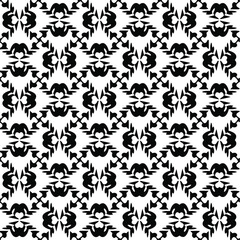 Fototapeta na wymiar floral seamless pattern background.Geometric ornament for wallpapers and backgrounds. Black and white pattern. 
