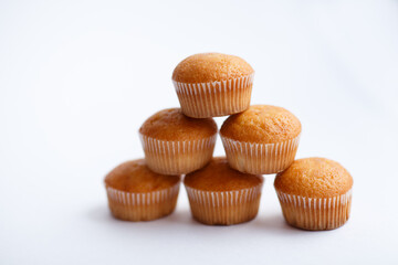sweet cakes 6 pieces stand on a white background. delicious gift