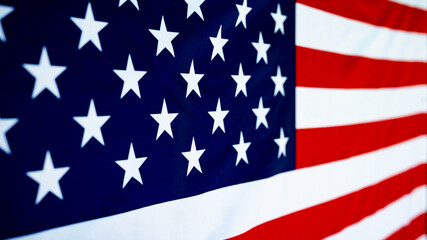 USA background template greeting card -  Waving American flag - 4th of July, Memorial Day, Veteran's Day, or other patriotic celebration