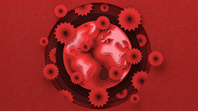 Earth with a Corona virus Pandemia