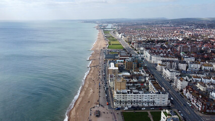 Obraz premium Aerial view of Brighton coastline.