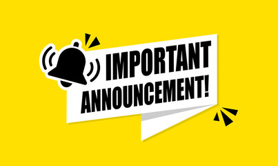 Megaphone with Important Announcement. Vector flat - obrazy, fototapety, plakaty