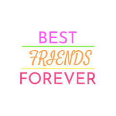 Abstract Lettering Text Best Friends Forever Friendship Day Card Hand Draw Lettering Vector Design Style Template For Poster Social Banner Cards