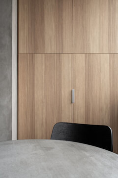 Interior of modern flat with textured walls