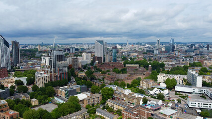 Obraz premium Aerial photo of South London skyline.