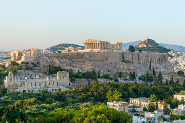 Fototapeta na wymiar Acropolis with Parthenon temple in Athens, Greece