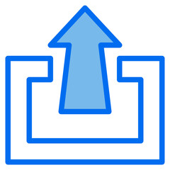 upload blue line icon