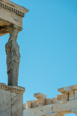 Caryatides, Erechtheion temple Acropolis in Athens, Greece