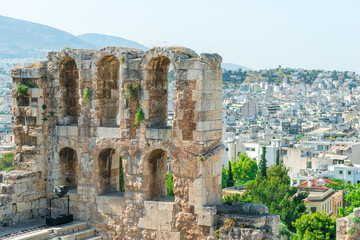 Fototapeta premium Ancient Odeon of Herodes Atticus in Athens, Greece on Acropolis hill