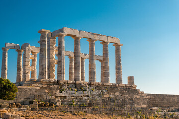 Obraz premium Temple of Poseidon at Cape Sounion Attica Greece