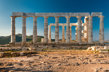 Fototapeta premium Temple of Poseidon at Cape Sounion Attica Greece