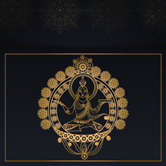 Graphic drawing with Indian motifs. Vector illustration