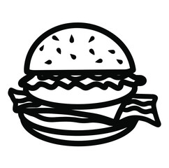 Burger hamburger logo. King size. Great delicious sandwich  icon design. For cards, posters, stickers and professional design 