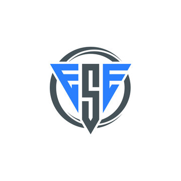 ESE logo ESE icon ESE vector ESE monogram ESE letter ESE minimalist ESE triangle ESE flat Unique modern flat abstract logo design 