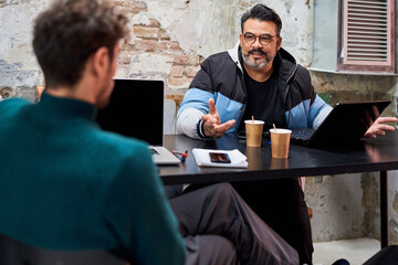 Mature man in office