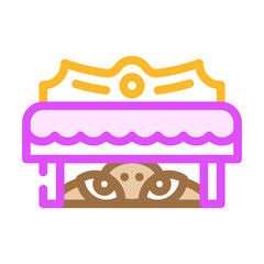 monster under bed fear color icon vector. monster under bed fear sign. isolated symbol illustration