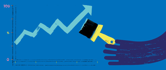 Illustration of Hand Painting Graph