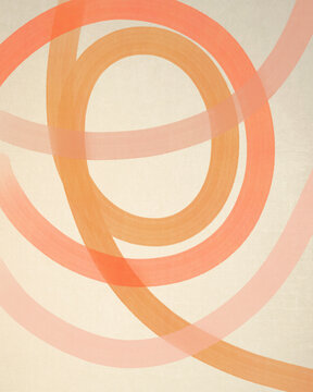Abstract Circular Lines In Shades Of Pink and Coral