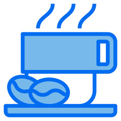 Coffee Cup blue line icon