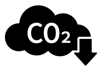 Cloud co2 pollution reduction vector icon