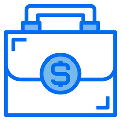 Briefcase blue line icon