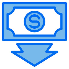 money blue line icon