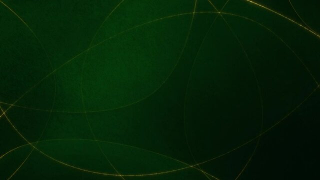 Abstract green gold horizontal paper texture loop background template with copy space. 3D animation concept of vintage stained aged acrylic color texture geometry and retro style decoration pattern.