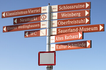 Sehenswerte Ziele in Arnsberg, Hochsauerlandkreis, Wegweiser