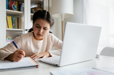 Girl studying at home