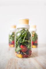 Mango Berry Spinach Salad in a Jar