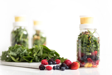 Mango Berry Spinach Salad in a Jar