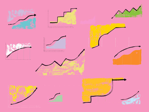Abstract  Business Success Concept on Bright Pink