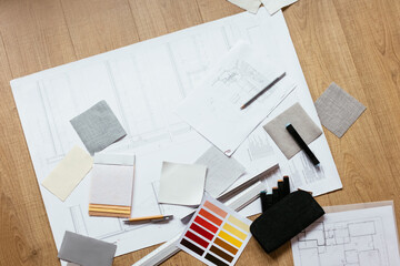 Design samples and tools near blueprint