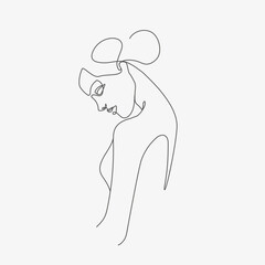 Line art woman illustration. Modern minimal design. Eps10 vector.