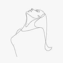 Line art woman illustration. Modern minimal design. Eps10 vector.