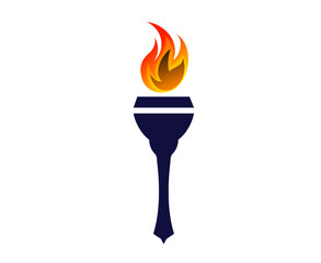 torch sign Blue abstract illustration design on Background White
