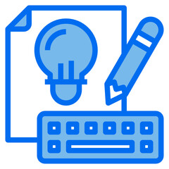 keyboard blue line icon