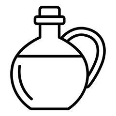 Bottle of massage oil. Olive oil for massage line icon, vector illustration