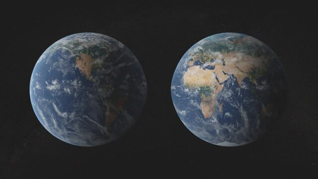 World divided or united. Planet earth slowly dividing. Second version.