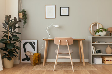 Interior of modern workplace at home