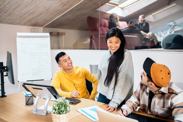 Coworkers Chatting in Office