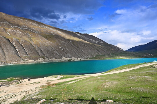 Mountain lake Machokh in Dagestan, Russia