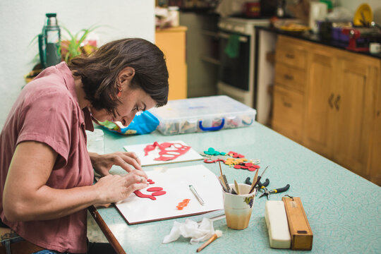 Handcraft clay earrings making