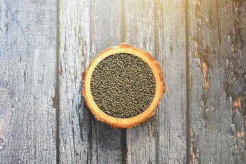 Raw whole dried black Urad lentils