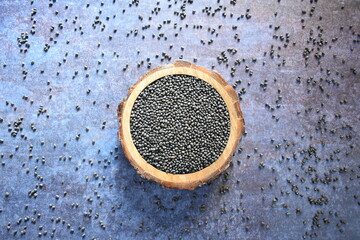 Raw whole dried black Urad lentils