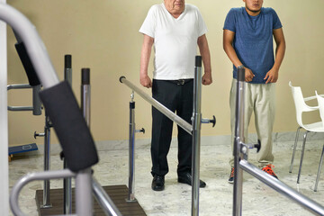 Physiotherapy: Senior at physiotherapy rehab