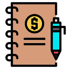 note book line icon