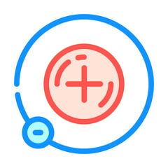 Fototapeta premium atom hydrogen color icon vector. atom hydrogen sign. isolated symbol illustration