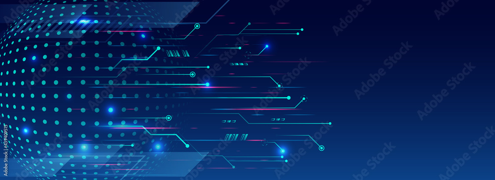 Poster Cyber security for business and internet project. Abstract futuristic background. Hi-tech business presentation. Big data concept.