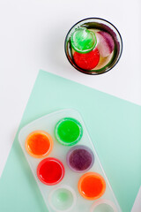 Colorful ices cubes ice maker